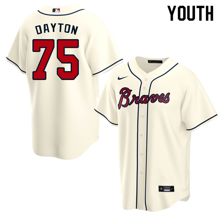 Nike Youth #75 Grant Dayton Atlanta Braves Baseball Jerseys Sale-Cream